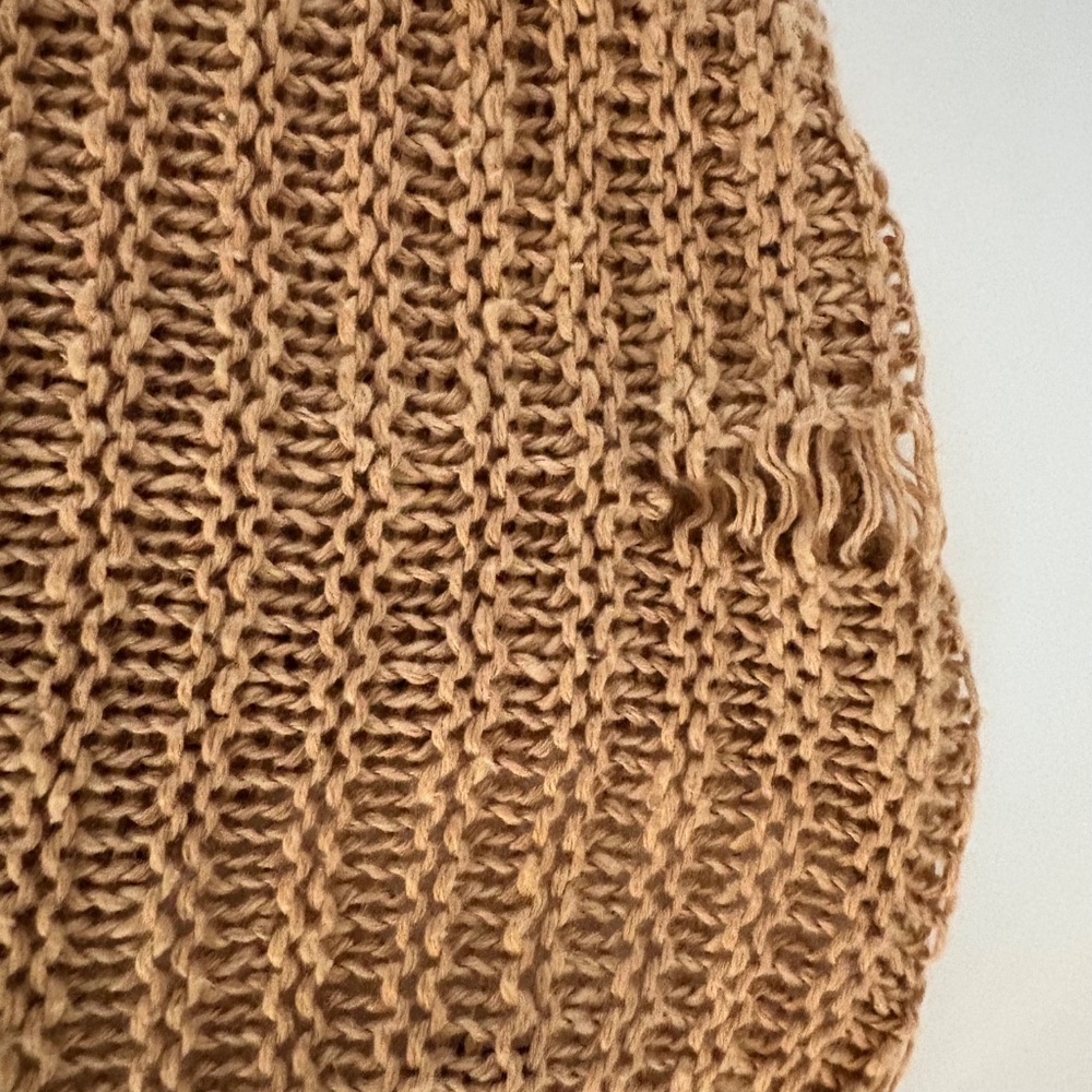 Ralph Lauren Womens Jeans Lace Up  Sweater Pullover Cotton Tan Brown Size Large - Picture 7 of 7